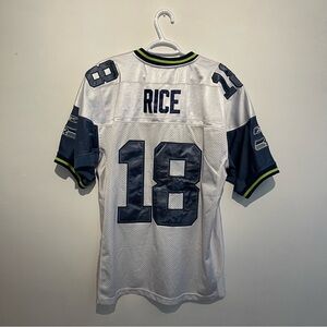 Reebok White and Gray Men's Seahawks Jersey